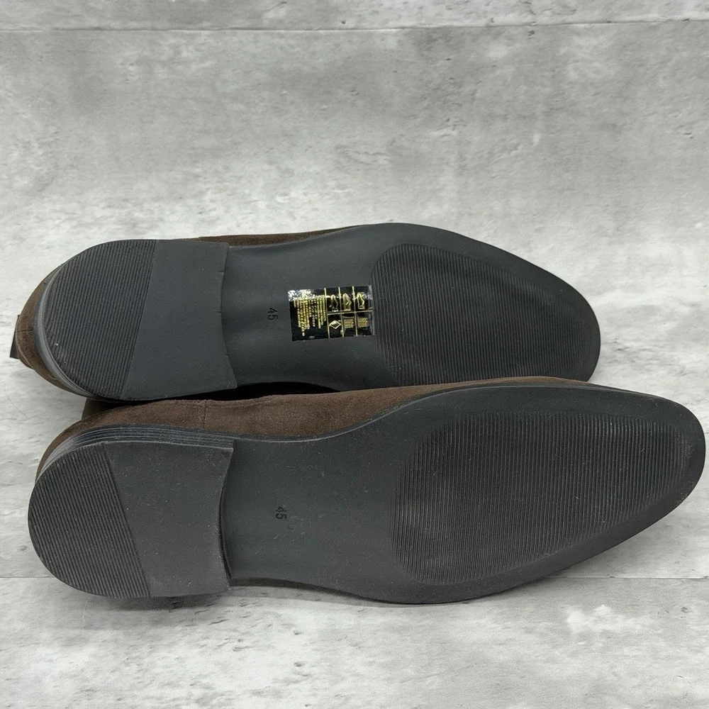 H&M Dark Brown Real Suede Ankle Chelsea Boots Men's size 11.5